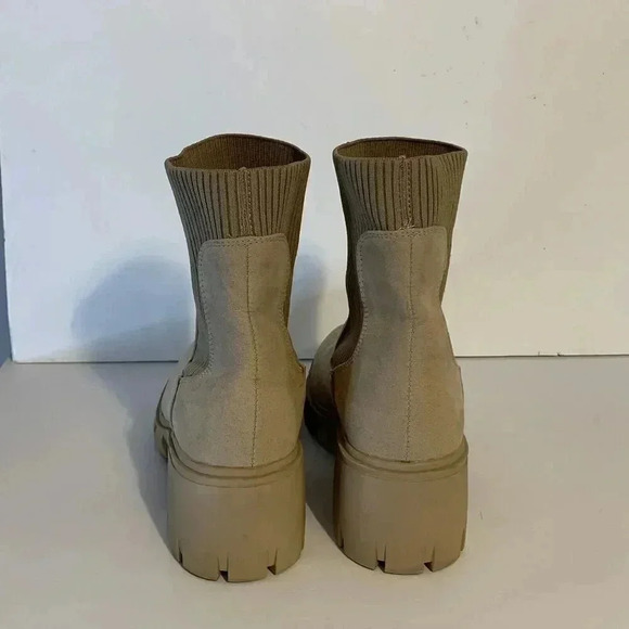 Women’s Sincerely Jules Ashville Tan Boots Knit Stretch Faux Suede Size 10‎ - Picture 3 of 7